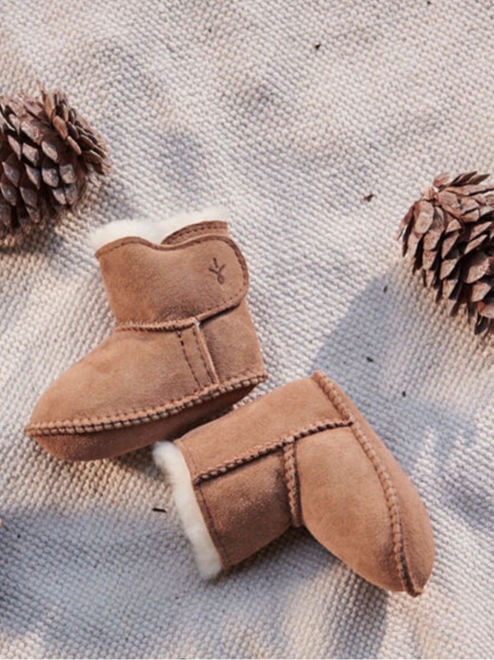 Shearling-Lined Baby Booties